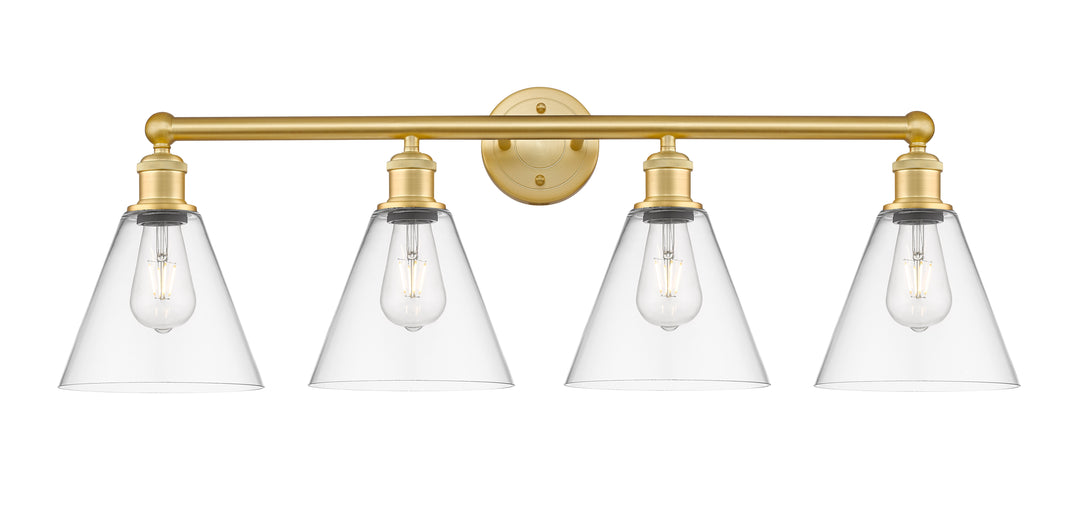 Innovations Lighting Berkshire Glass 8" Bath Vanity Light - Satin Gold Vanity Lights Innovations Lighting Clear ; Glass Type: Clear  