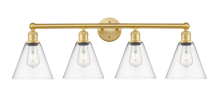 Innovations Lighting Berkshire Glass 8" Bath Vanity Light - Satin Gold Vanity Lights Innovations Lighting Clear ; Glass Type: Clear  