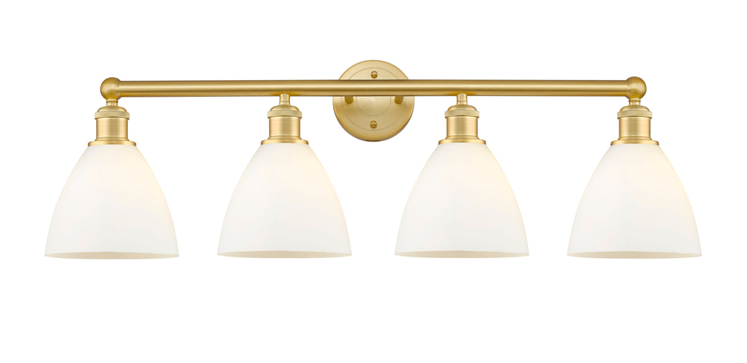 Innovations Lighting Bristol 7.5" Bath Vanity Light - Satin Gold Vanity Lights Innovations Lighting Matte White ; Glass Type: White  