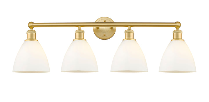 Innovations Lighting Bristol 7.5" Bath Vanity Light - Satin Gold Vanity Lights Innovations Lighting Matte White ; Glass Type: White  