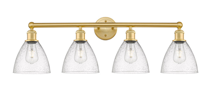 Innovations Lighting Bristol 7.5" Bath Vanity Light - Satin Gold Vanity Lights Innovations Lighting Seedy ; Glass Type: Seeded  