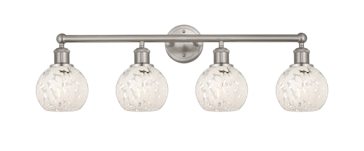 Innovations Lighting White Mouchette 6" Bath Vanity Light - Brushed Satin Nickel Vanity Lights Innovations Lighting White Mouchette ; Glass Type: White  