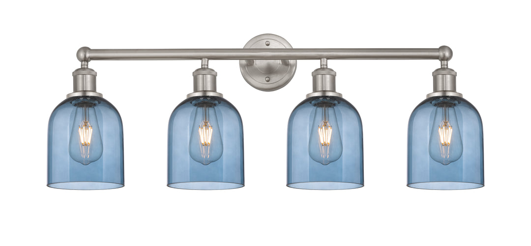 Innovations Lighting Bella 6" Bath Vanity Light - Brushed Satin Nickel Vanity Lights Innovations Lighting Blue  ; Glass Type: Blue  