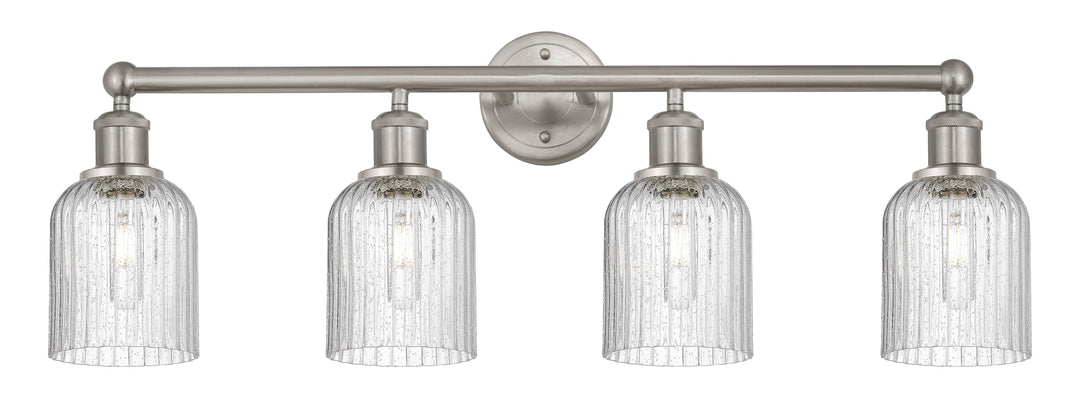 Innovations Lighting Bridal Veil 5" Bath Vanity Light - Brushed Satin Nickel Vanity Lights Innovations Lighting Seedy ; Glass Type: Seedy; Ribbed  