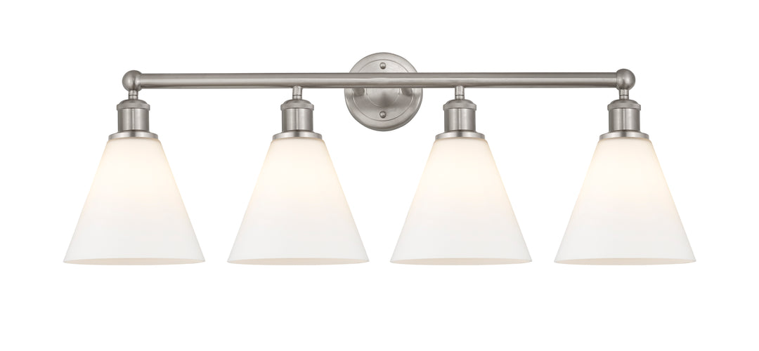 Innovations Lighting Berkshire Glass 8" Bath Vanity Light - Satin Nickel Vanity Lights Innovations Lighting Matte White ; Glass Type: White  