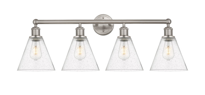 Innovations Lighting Berkshire Glass 8" Bath Vanity Light - Satin Nickel Vanity Lights Innovations Lighting Seedy ; Glass Type: Seeded  