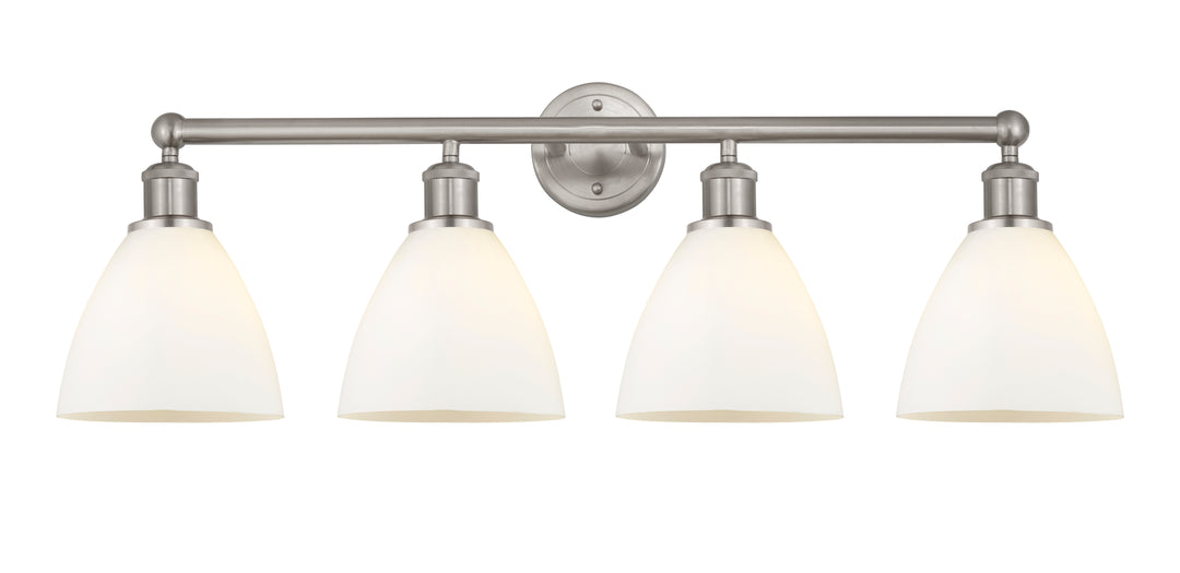 Innovations Lighting Bristol 7.5" Bath Vanity Light - Brushed Satin Nickel Vanity Lights Innovations Lighting Matte White ; Glass Type: White  