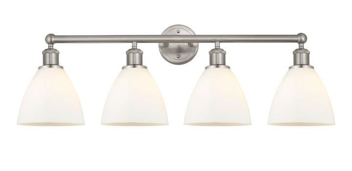 Innovations Lighting Bristol 7.5" Bath Vanity Light - Brushed Satin Nickel Vanity Lights Innovations Lighting Matte White ; Glass Type: White  