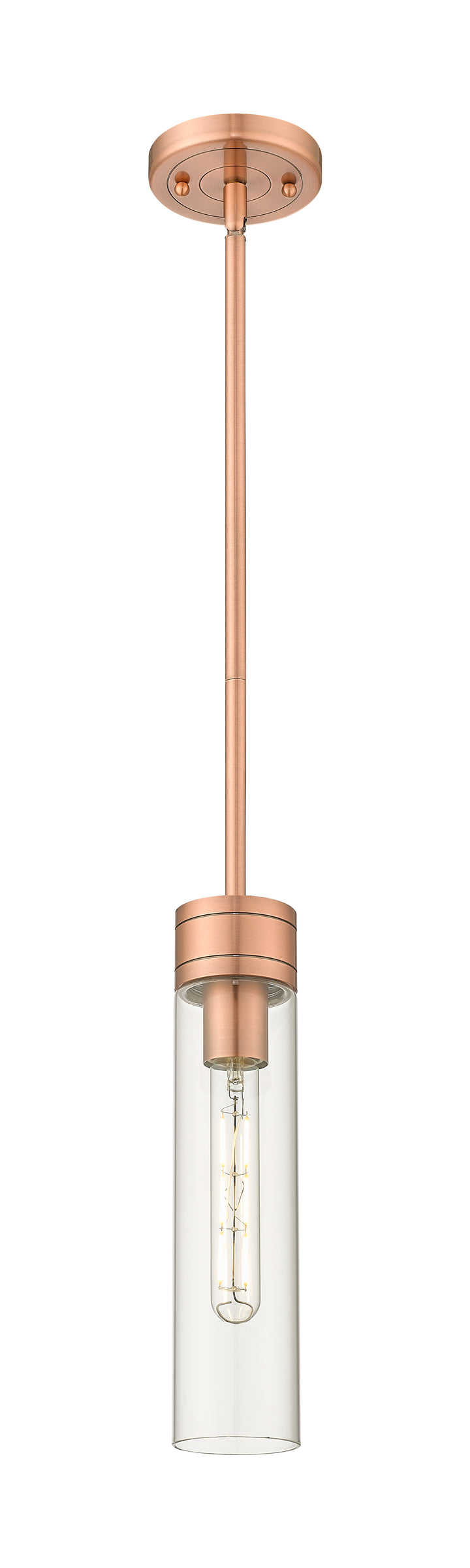 Innovations Lighting Boreas 11" Mini Pendant - Antique Copper Mini-Pendants Innovations Lighting Clear ; Glass Type: Clear  