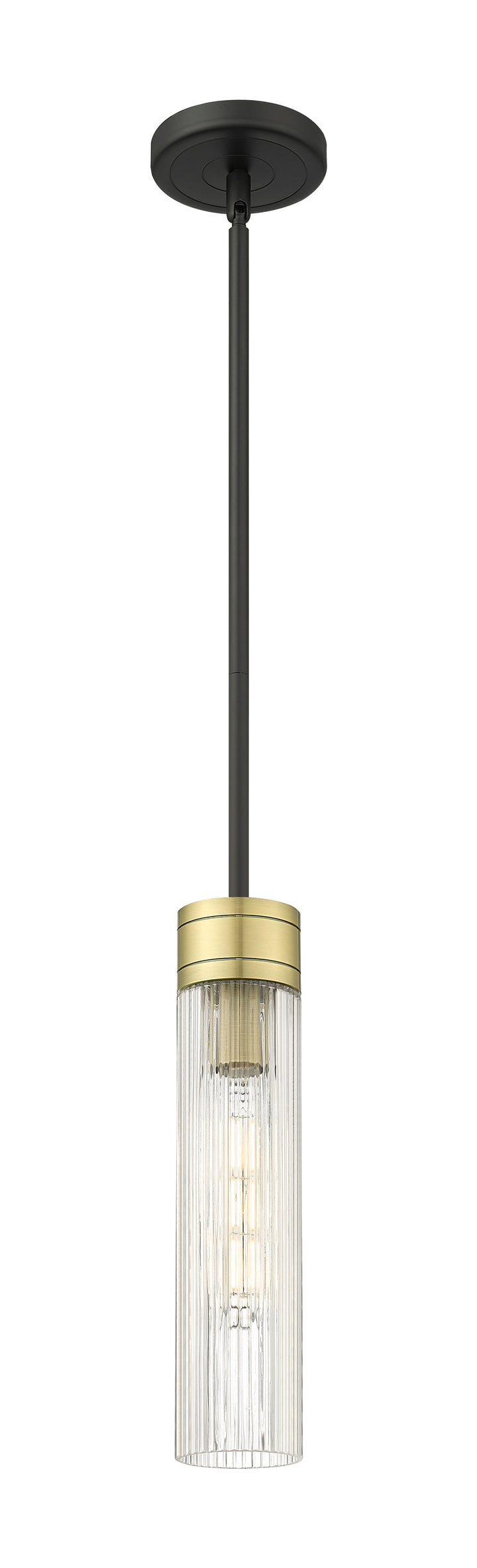 Innovations Lighting Boreas 11" Mini Pendant - Black Antique Brass Mini-Pendants Innovations Lighting Striped Clear ; Glass Type: Clear  