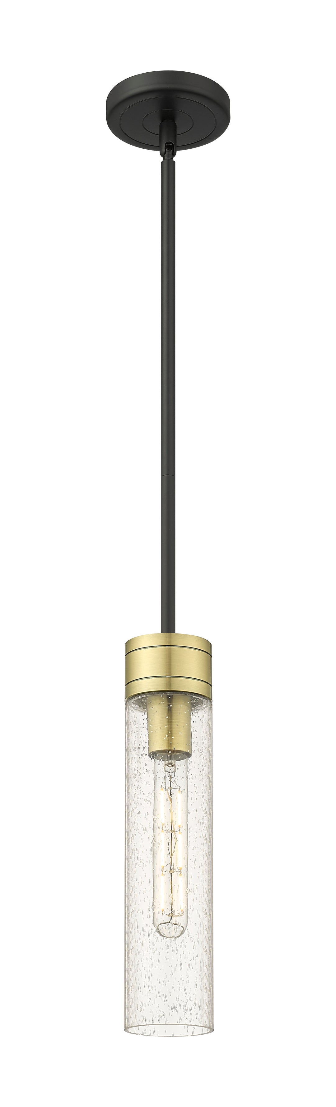 Innovations Lighting Boreas 11" Mini Pendant - Black Antique Brass Mini-Pendants Innovations Lighting Seedy ; Glass Type: Seedy  