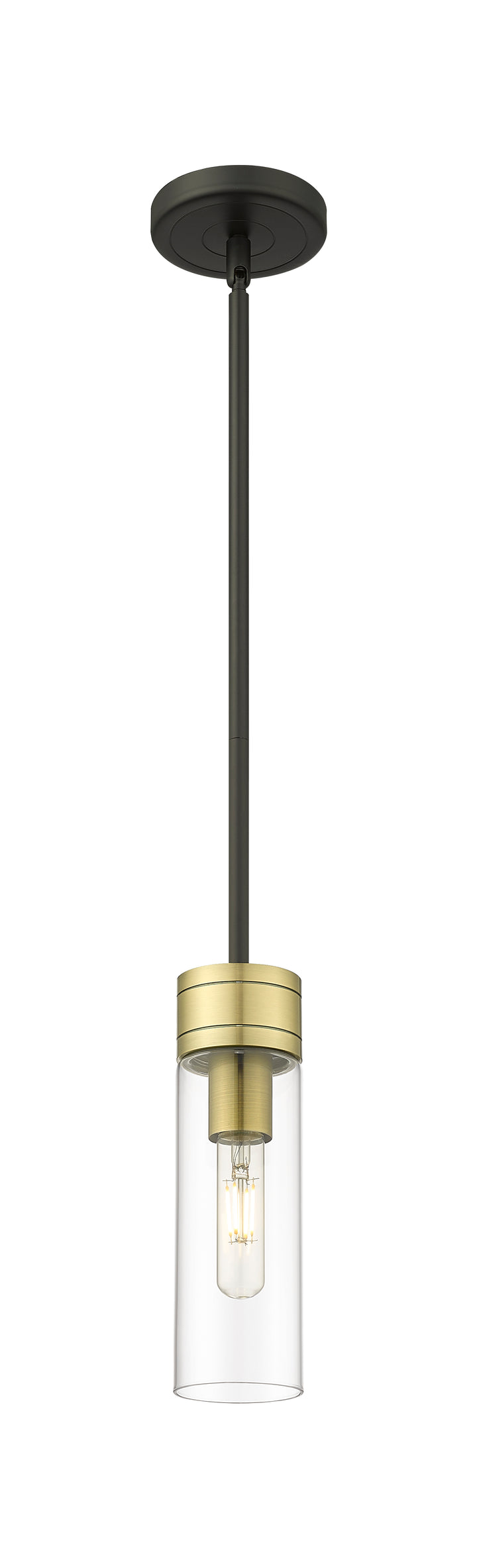 Innovations Lighting Boreas 8" Mini Pendant - Black Antique Brass Mini-Pendants Innovations Lighting Clear ; Glass Type: Clear  