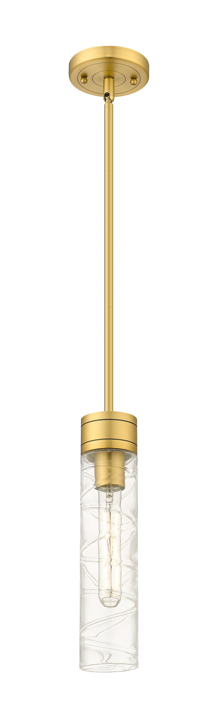 Innovations Lighting Boreas 11" Mini Pendant - Brushed Brass Mini-Pendants Innovations Lighting Deco Swirl ; Glass Type: Transparent  