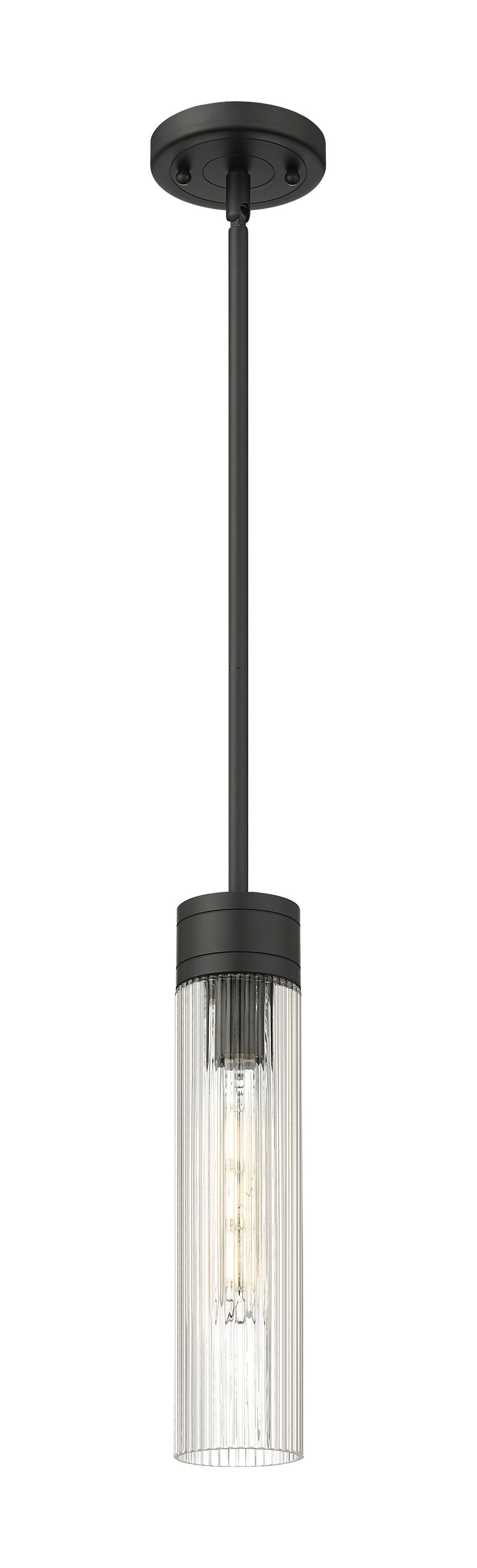 Innovations Lighting Boreas 11" Mini Pendant - Matte Black Mini-Pendants Innovations Lighting Striped Clear ; Glass Type: Clear  