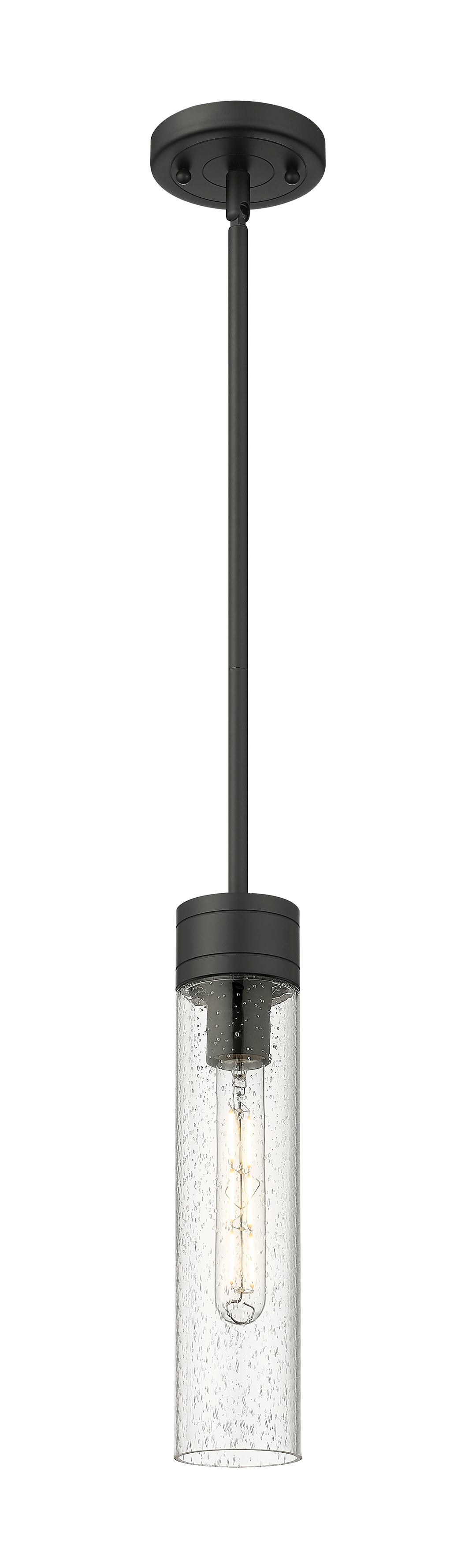 Innovations Lighting Boreas 11" Mini Pendant - Matte Black Mini-Pendants Innovations Lighting Seedy ; Glass Type: Seedy  