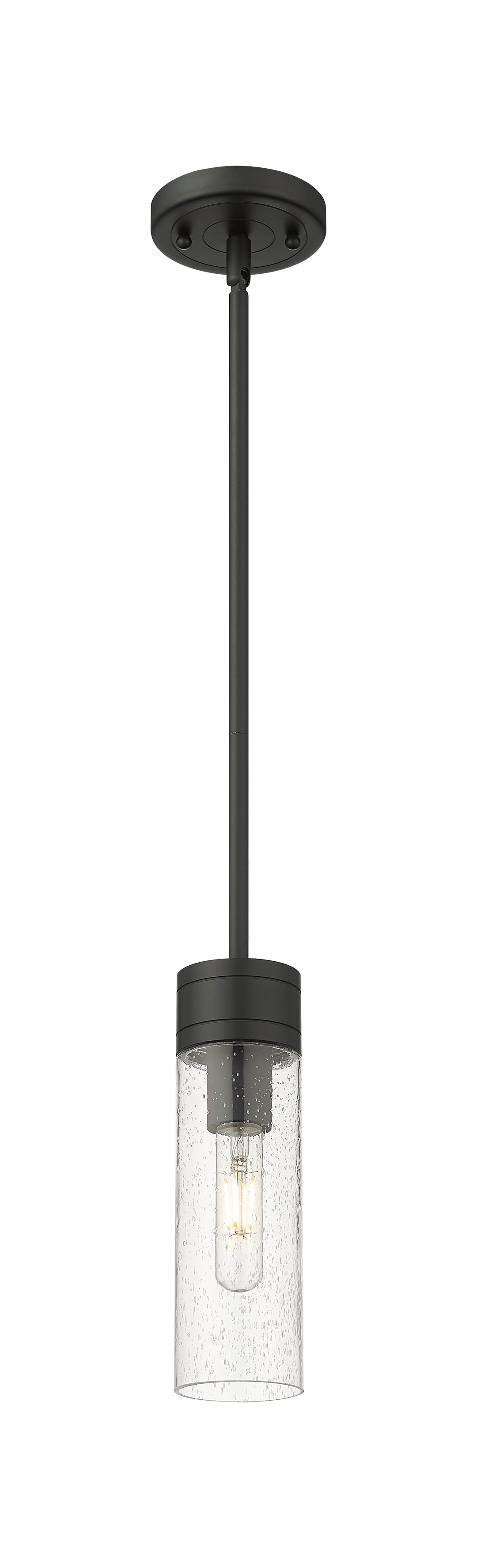 Innovations Lighting Boreas 8" Mini Pendant - Matte Black Mini-Pendants Innovations Lighting Seedy ; Glass Type: Seedy  