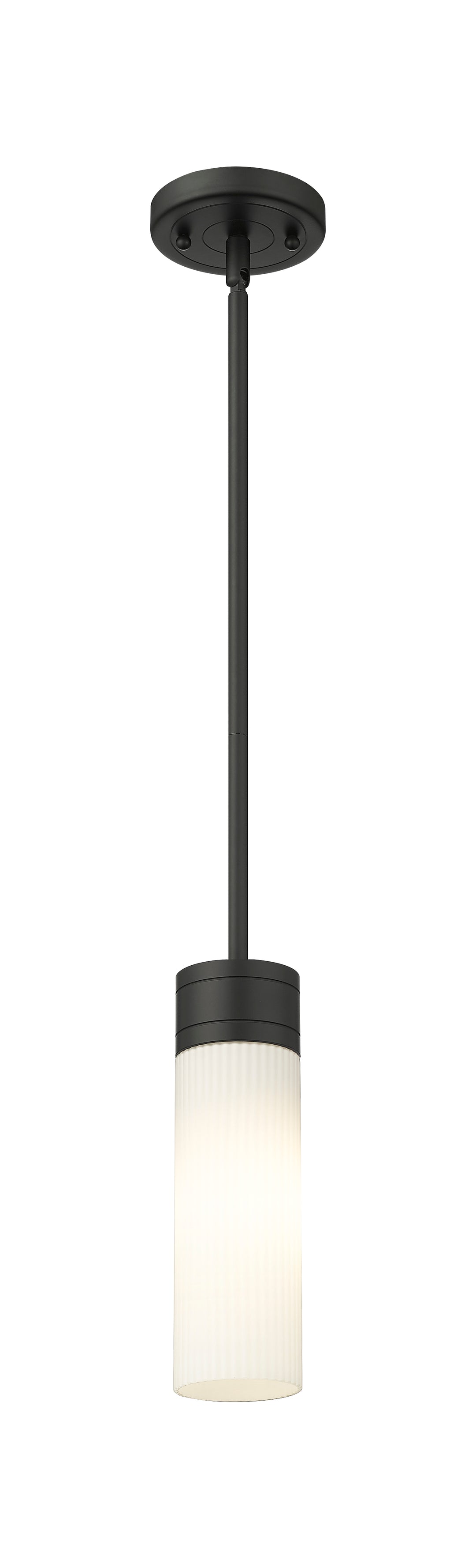 Innovations Lighting Boreas 8" Mini Pendant - Matte Black Mini-Pendants Innovations Lighting Striped White ; Glass Type: Frosted  