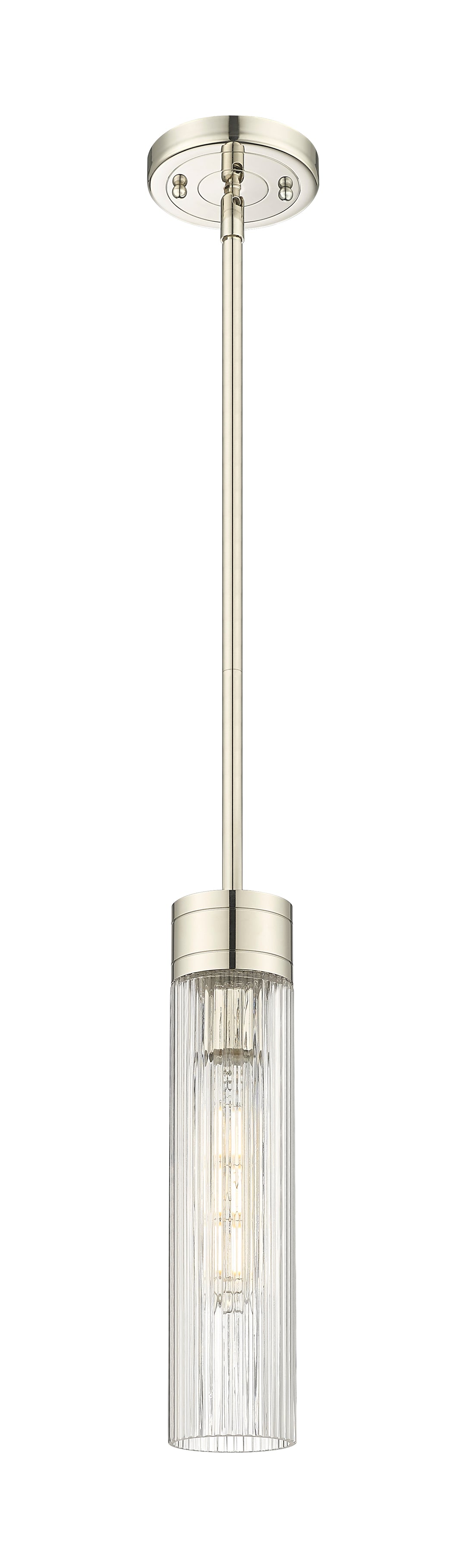 Innovations Lighting Boreas 11" Mini Pendant - Polished Nickel Mini-Pendants Innovations Lighting Striped Clear ; Glass Type: Clear  