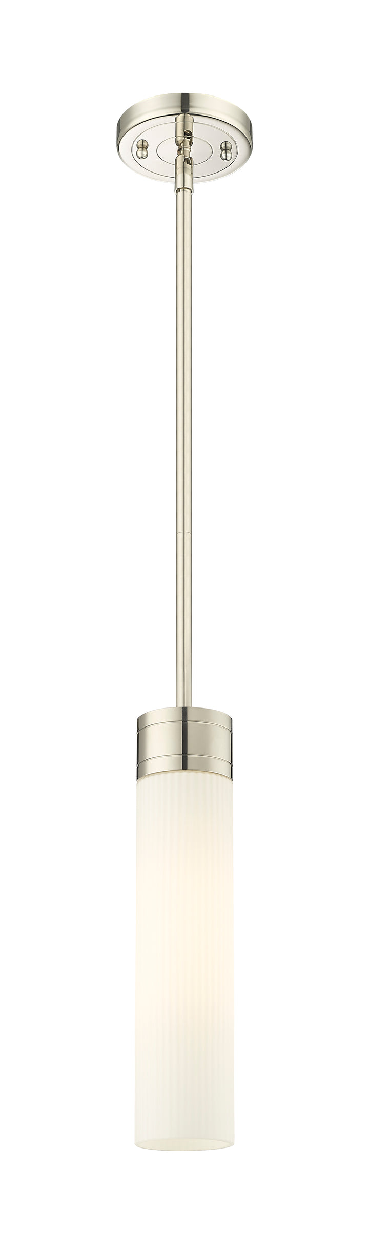 Innovations Lighting Boreas 11" Mini Pendant - Polished Nickel Mini-Pendants Innovations Lighting Striped White ; Glass Type: Frosted  