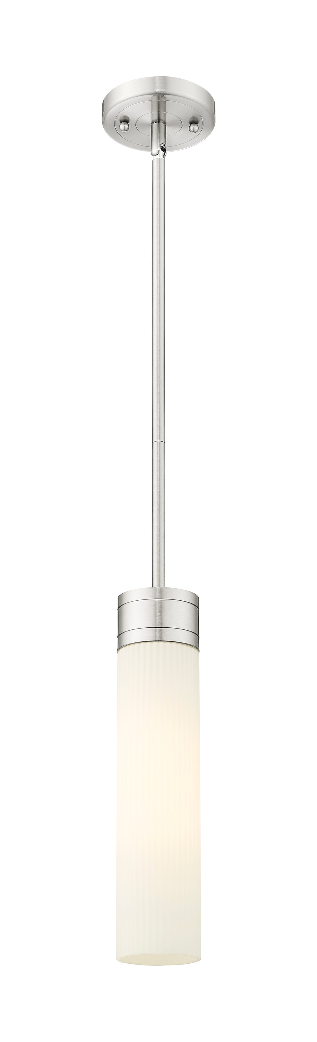 Innovations Lighting Boreas 11" Mini Pendant - Satin Nickel Mini-Pendants Innovations Lighting Striped White ; Glass Type: Frosted  