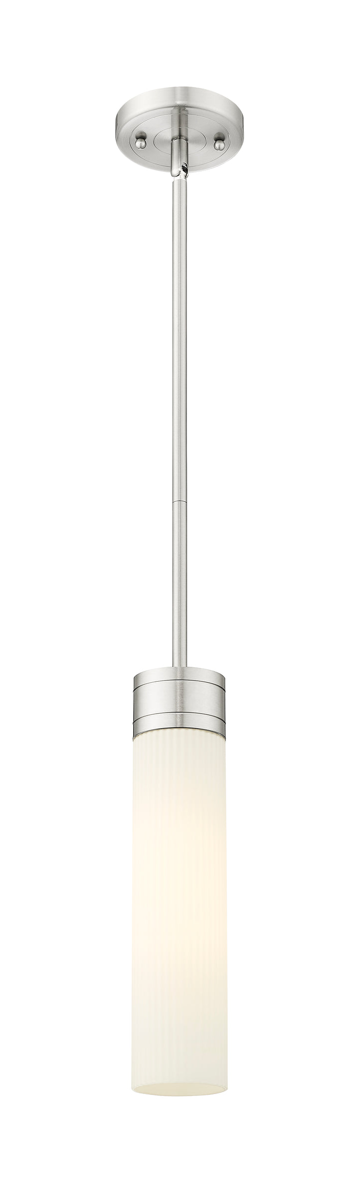 Innovations Lighting Boreas 11" Mini Pendant - Satin Nickel Mini-Pendants Innovations Lighting Striped White ; Glass Type: Frosted  