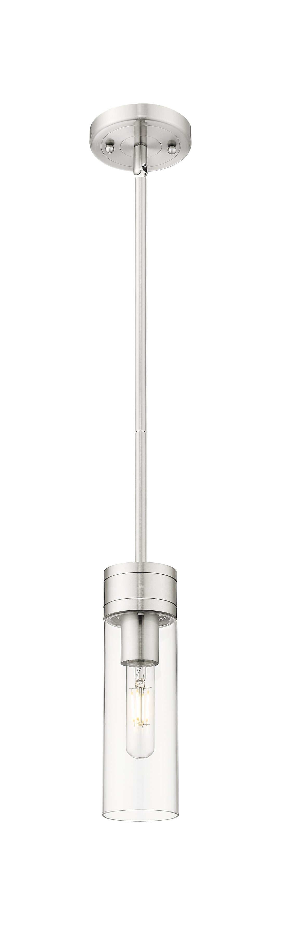 Innovations Lighting Boreas 8" Mini Pendant - Satin Nickel Mini-Pendants Innovations Lighting Clear ; Glass Type: Clear  