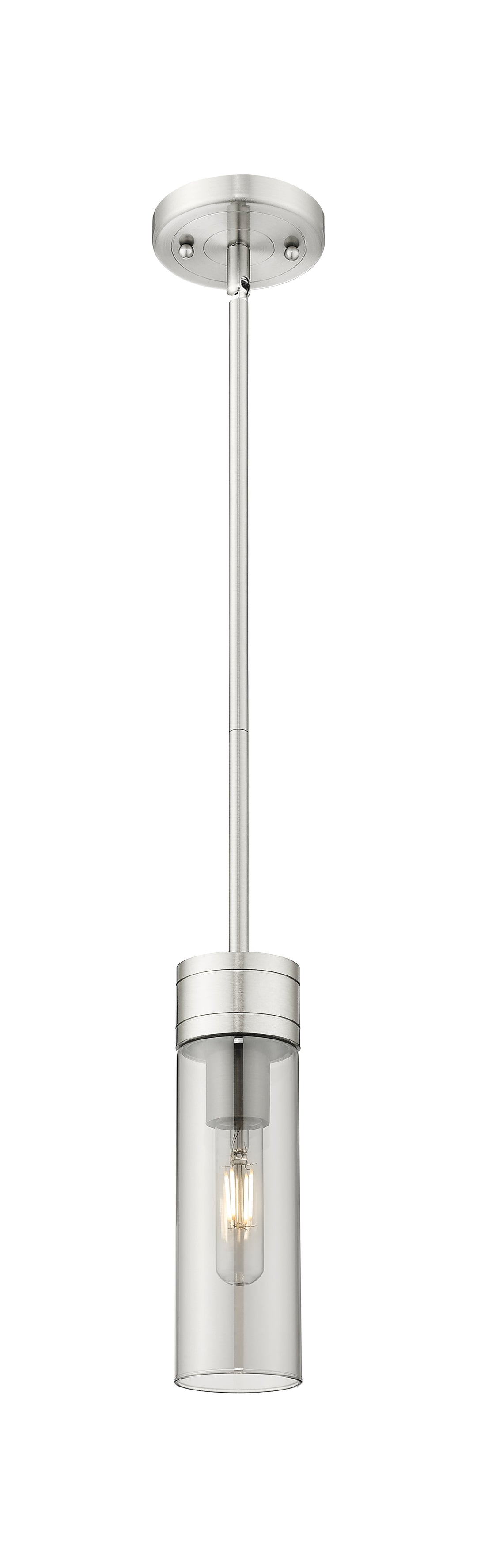 Innovations Lighting Boreas 8" Mini Pendant - Satin Nickel Mini-Pendants Innovations Lighting Light Smoke ; Glass Type: Smoked  