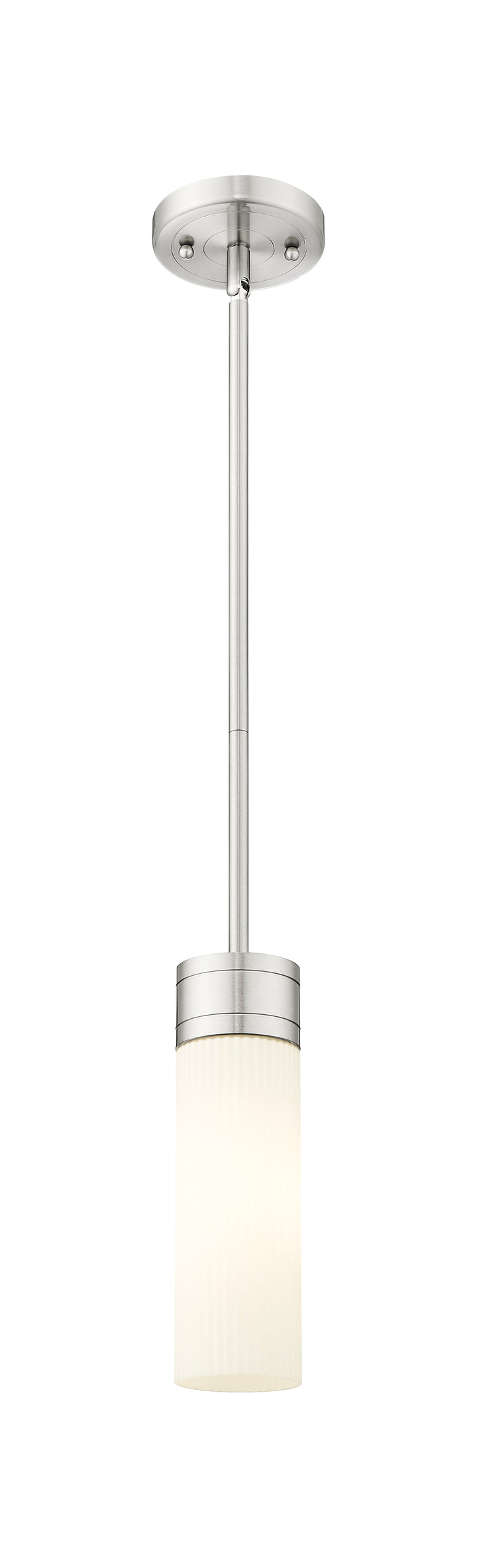 Innovations Lighting Boreas 8" Mini Pendant - Satin Nickel Mini-Pendants Innovations Lighting Striped White ; Glass Type: Frosted  