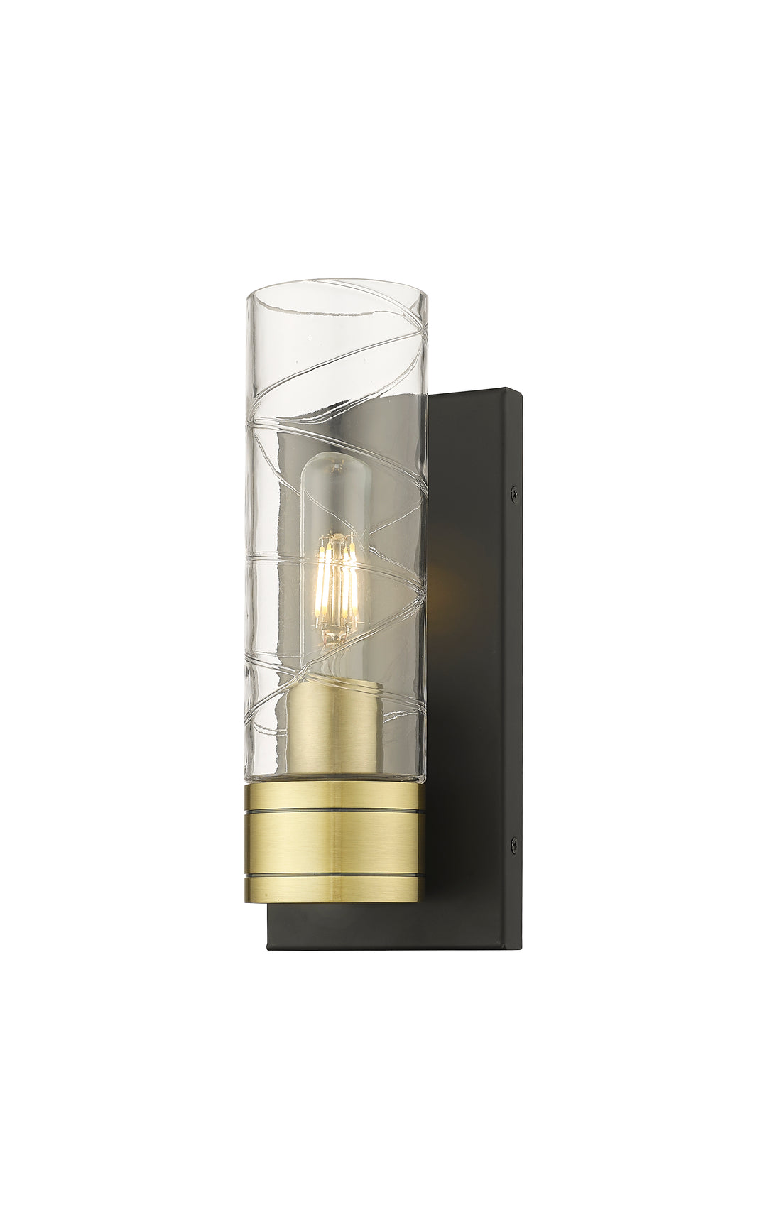 Innovations Lighting Boreas 8" Sconce Wall Sconces Innovations Lighting Black Antique Brass Deco Swirl ; Glass Type: Transparent 