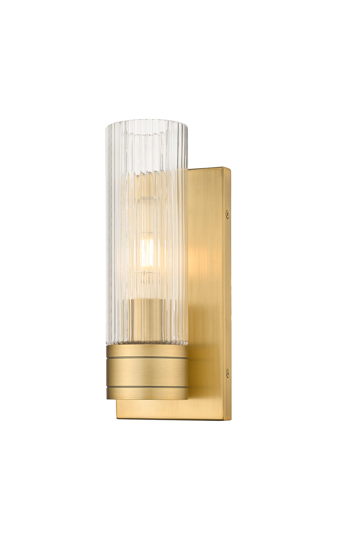 Innovations Lighting Boreas 8" Sconce Wall Sconces Innovations Lighting Brushed Brass Striped Clear ; Glass Type: Clear 