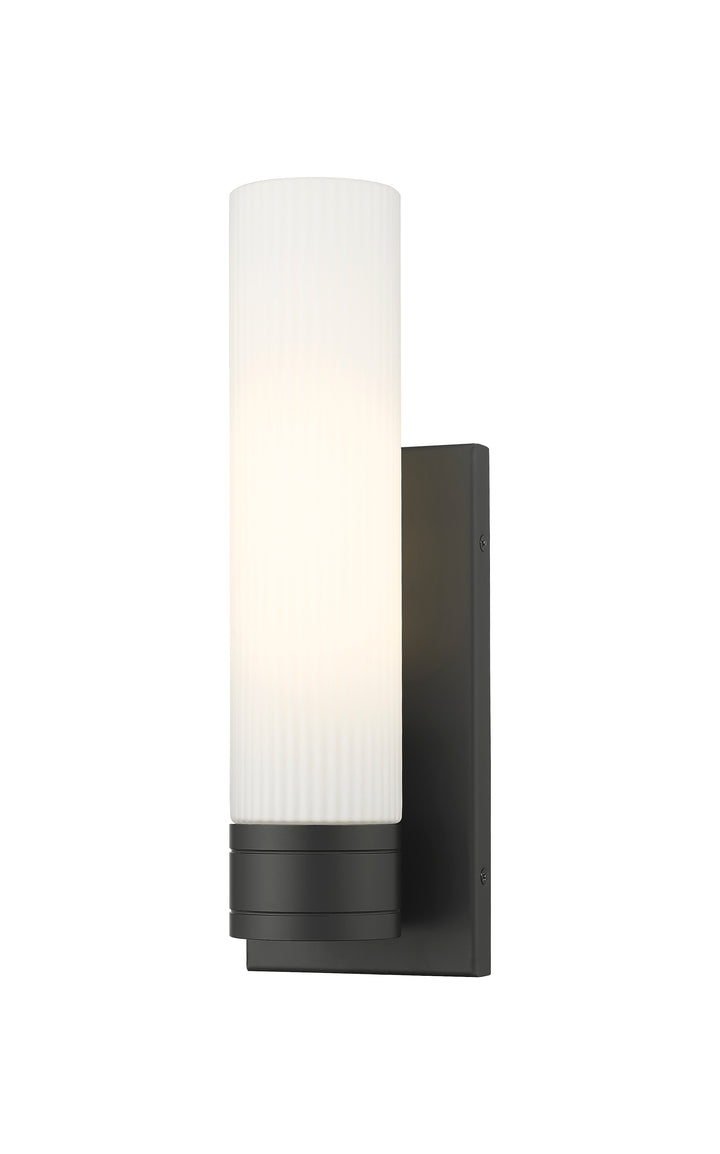 Innovations Lighting Boreas 11" Sconce Wall Sconces Innovations Lighting Matte Black Striped White ; Glass Type: Frosted 