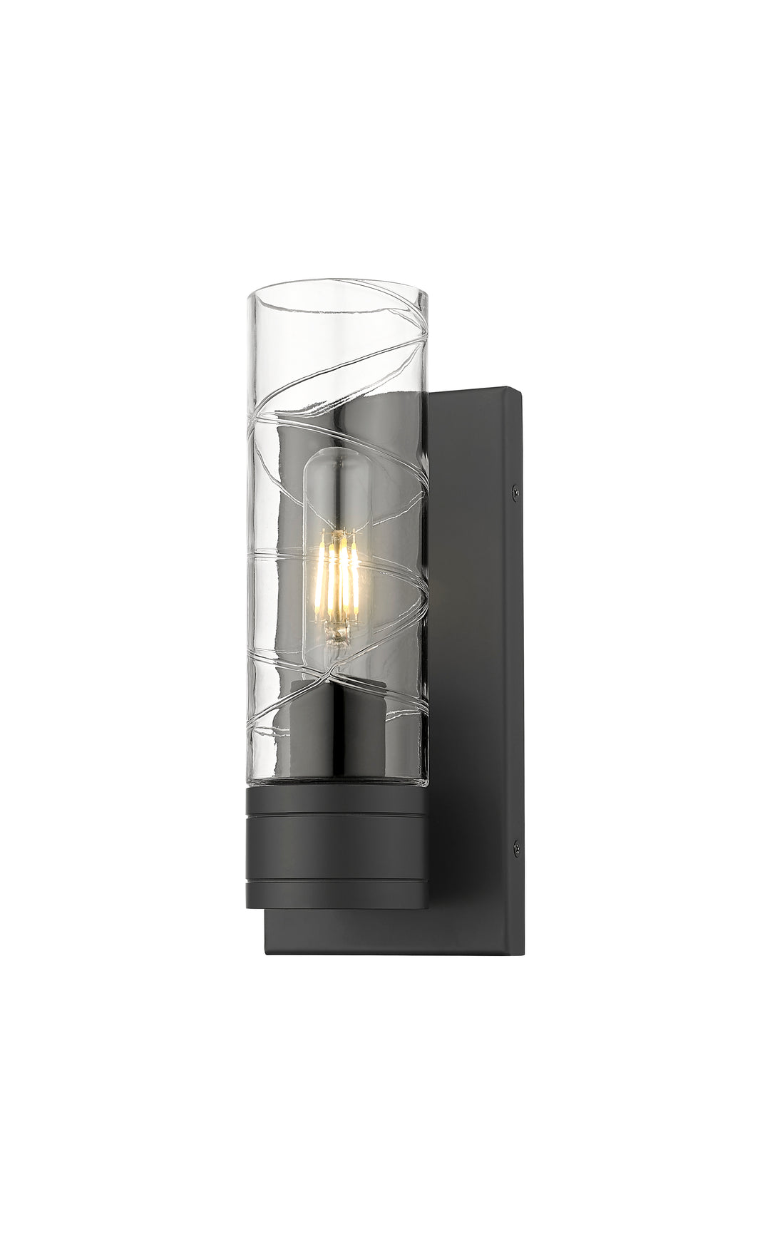 Innovations Lighting Boreas 8" Sconce Wall Sconces Innovations Lighting Matte Black Deco Swirl ; Glass Type: Transparent 