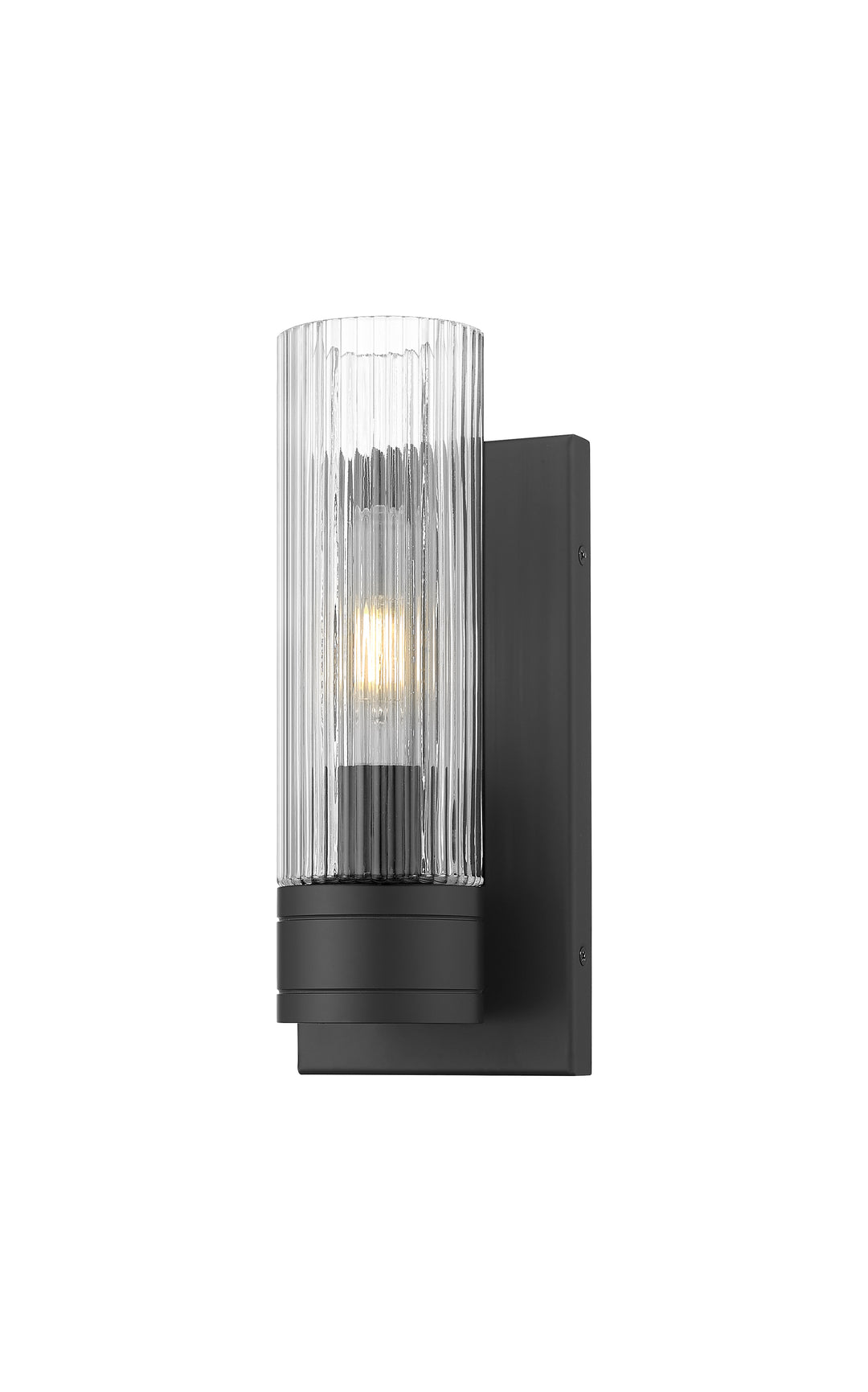 Innovations Lighting Boreas 8" Sconce Wall Sconces Innovations Lighting Matte Black Striped Clear ; Glass Type: Clear 