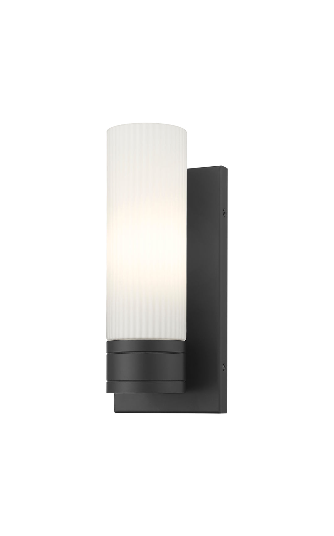 Innovations Lighting Boreas 8" Sconce Wall Sconces Innovations Lighting Matte Black Striped White ; Glass Type: Frosted 