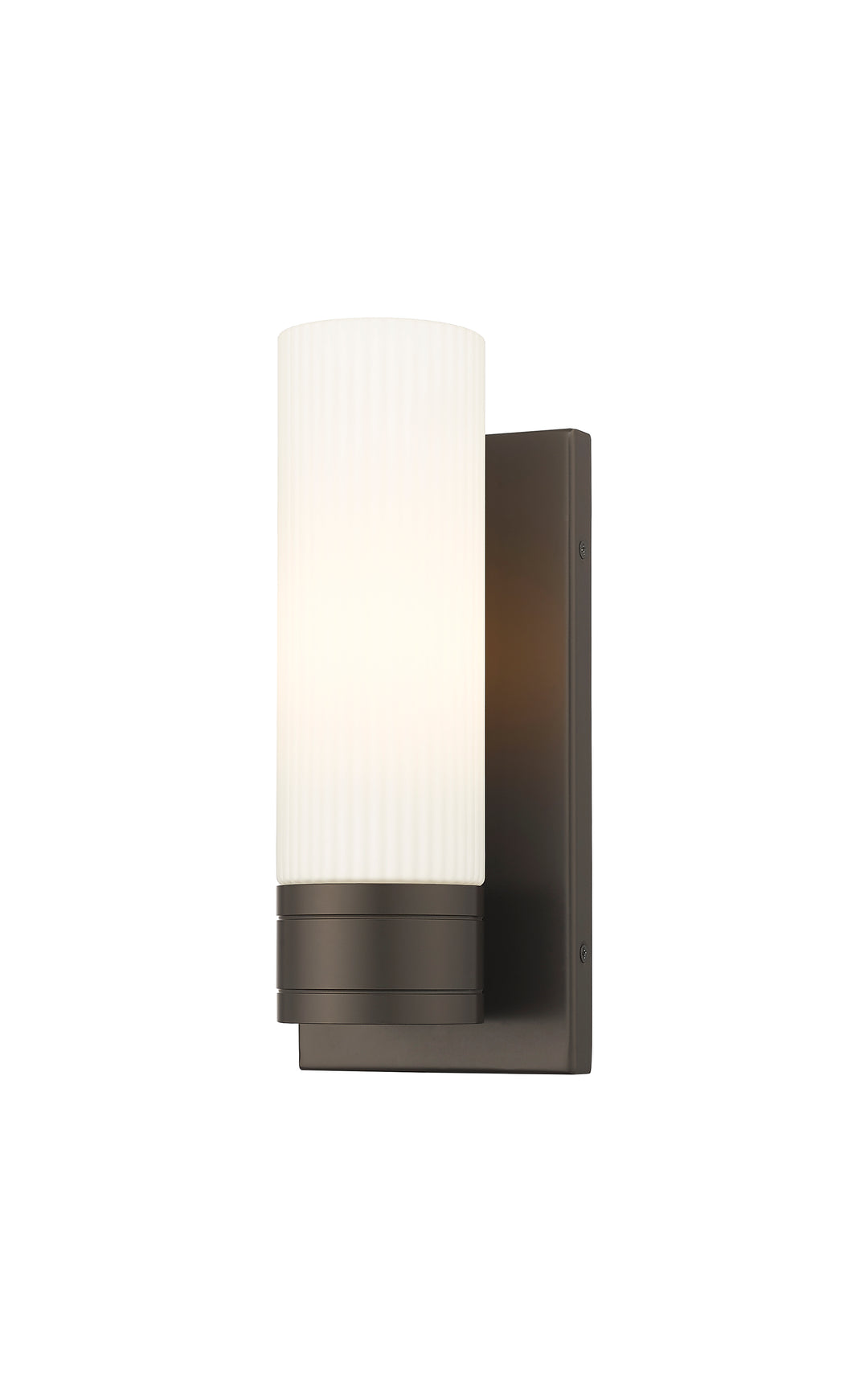 Innovations Lighting Boreas 8" Sconce Wall Sconces Innovations Lighting Oil Rubbed Bronze Striped White ; Glass Type: Frosted 