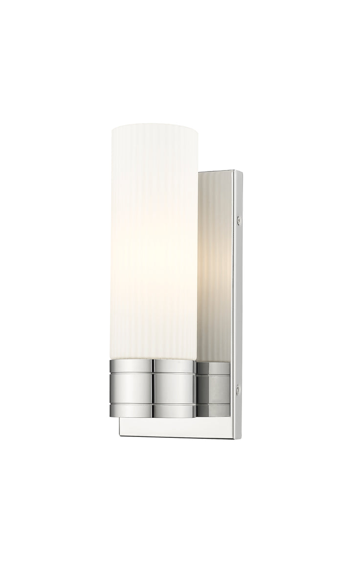 Innovations Lighting Boreas 8" Sconce Wall Sconces Innovations Lighting Polished Chrome Striped White ; Glass Type: Frosted 