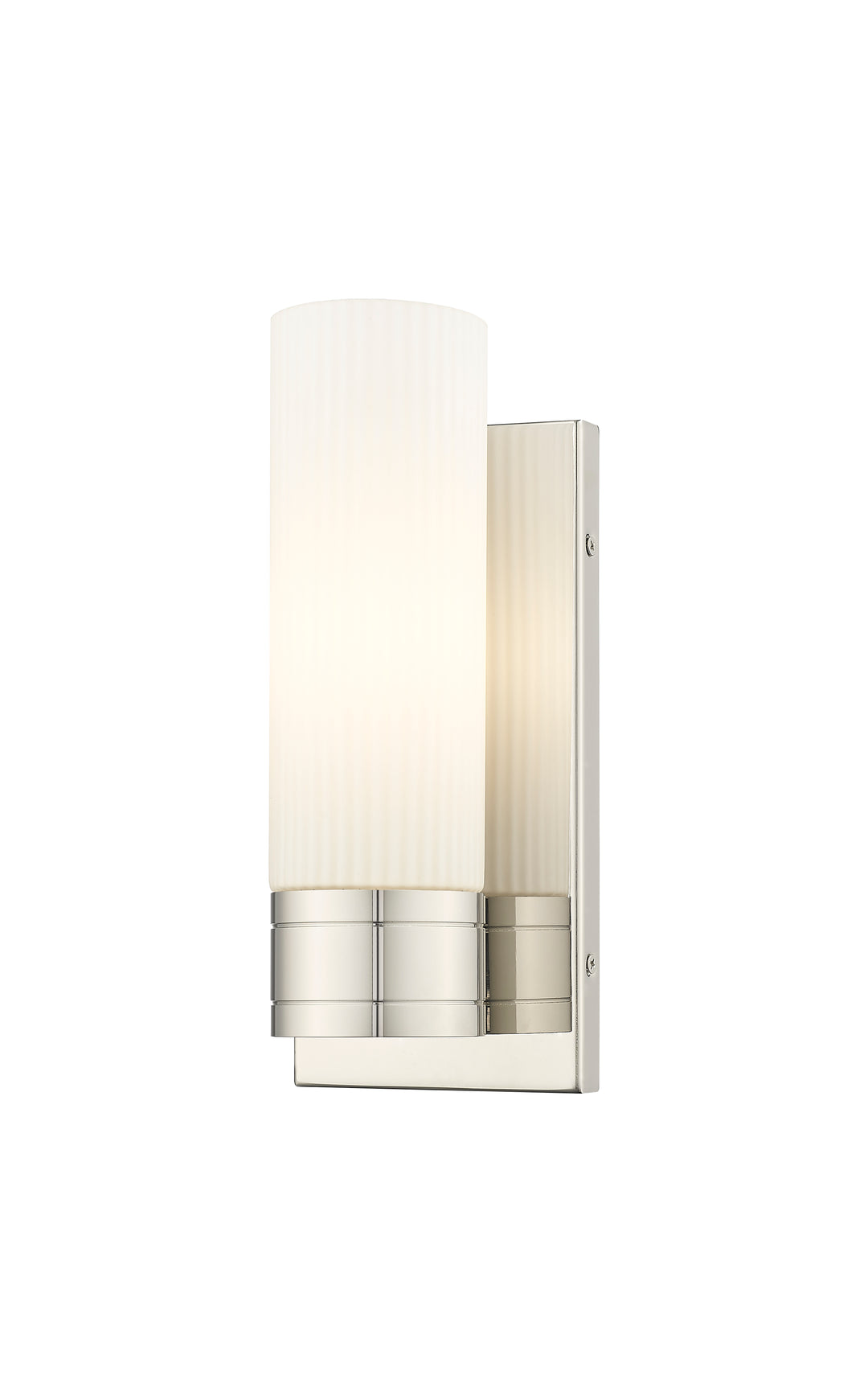 Innovations Lighting Boreas 8" Sconce Wall Sconces Innovations Lighting Polished Nickel Striped White ; Glass Type: Frosted 