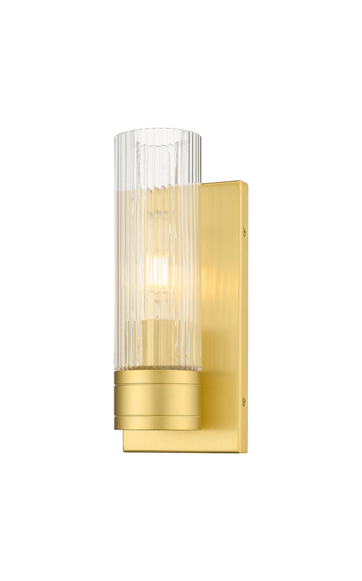 Innovations Lighting Boreas 8" Sconce Wall Sconces Innovations Lighting Satin Gold Striped Clear ; Glass Type: Clear 