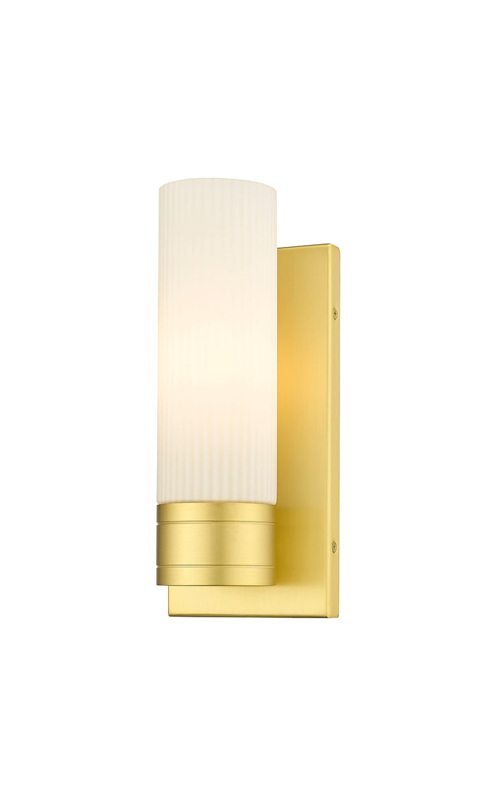 Innovations Lighting Boreas 8" Sconce Wall Sconces Innovations Lighting Satin Gold Striped White ; Glass Type: Frosted 