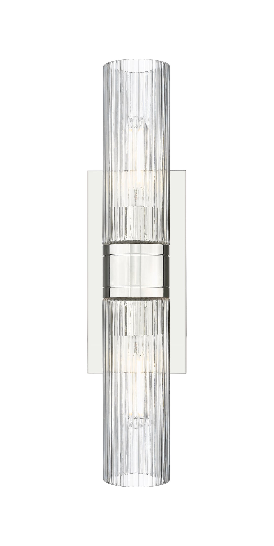 Innovations Lighting Boreas 8" Bath Vanity Light - Polished Nickel Vanity Lights Innovations Lighting Striped Clear ; Glass Type: Clear  