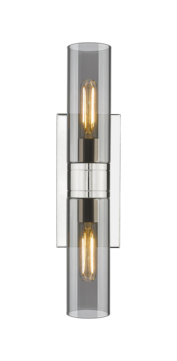 Innovations Lighting Boreas 8" Bath Vanity Light - Polished Nickel Vanity Lights Innovations Lighting Light Smoke ; Glass Type: Smoked  