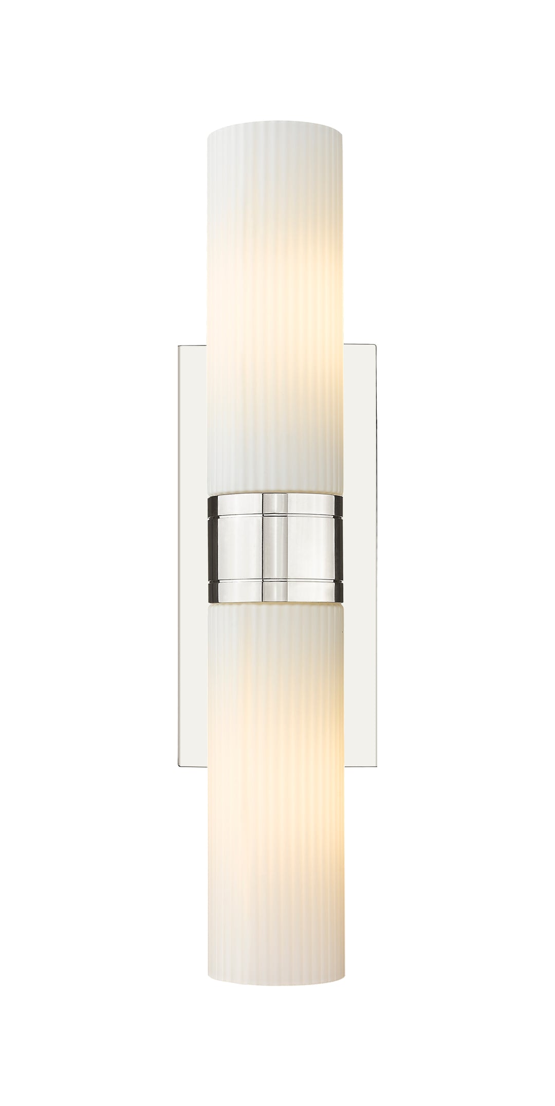 Innovations Lighting Boreas 8" Bath Vanity Light - Polished Nickel Vanity Lights Innovations Lighting Striped White ; Glass Type: Frosted  