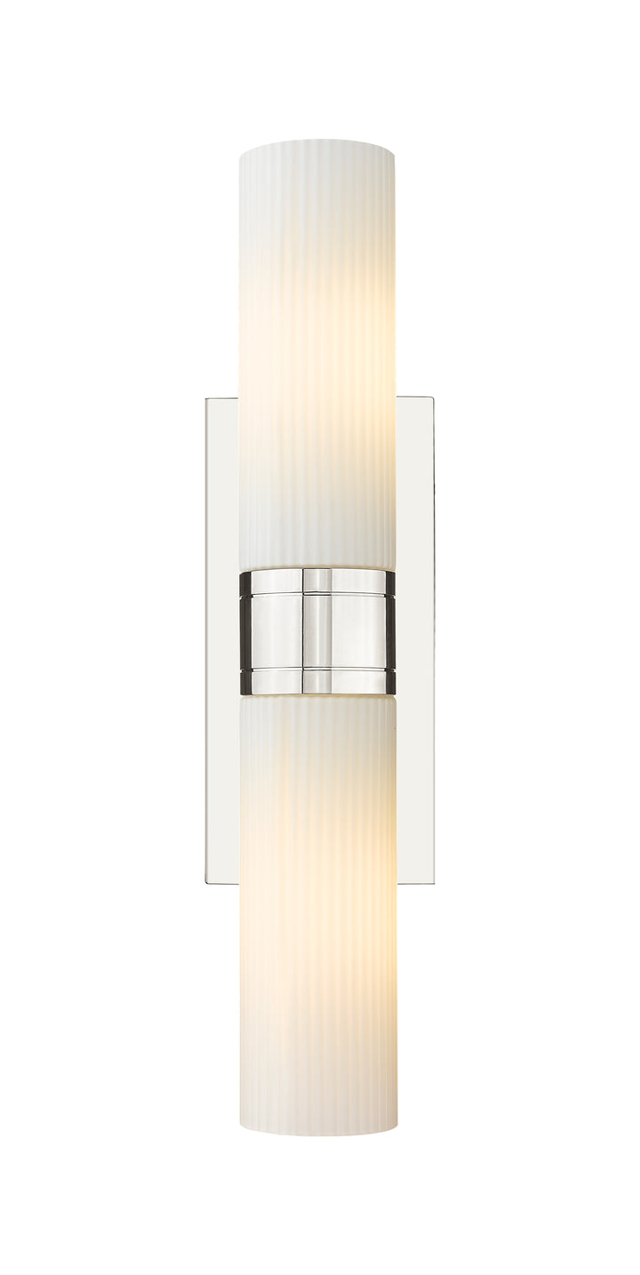 Innovations Lighting Boreas 8" Bath Vanity Light - Polished Nickel Vanity Lights Innovations Lighting Striped White ; Glass Type: Frosted  