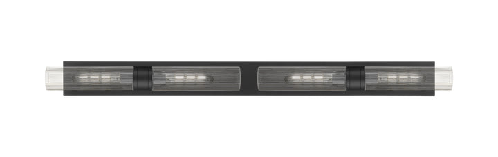 Innovations Lighting Boreas 11" Bath Vanity Light - Matte Black Vanity Lights Innovations Lighting Striped Clear ; Glass Type: Clear  