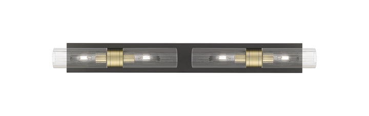 Innovations Lighting Boreas 8" Bath Vanity Light - Black Antique Brass Vanity Lights Innovations Lighting Striped Clear ; Glass Type: Clear  