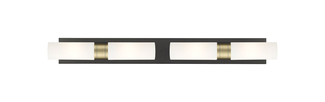 Innovations Lighting Boreas 8" Bath Vanity Light - Black Antique Brass Vanity Lights Innovations Lighting Striped White ; Glass Type: Frosted  