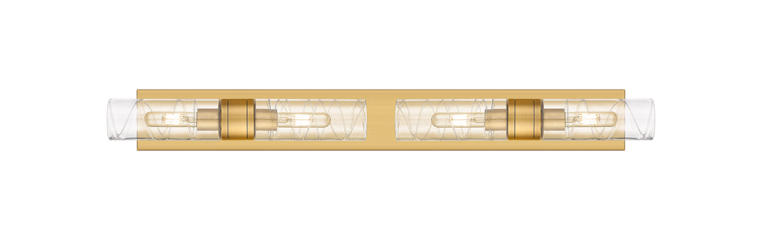 Innovations Lighting Boreas 8" Bath Vanity Light - Brushed Brass Vanity Lights Innovations Lighting Deco Swirl ; Glass Type: Transparent  