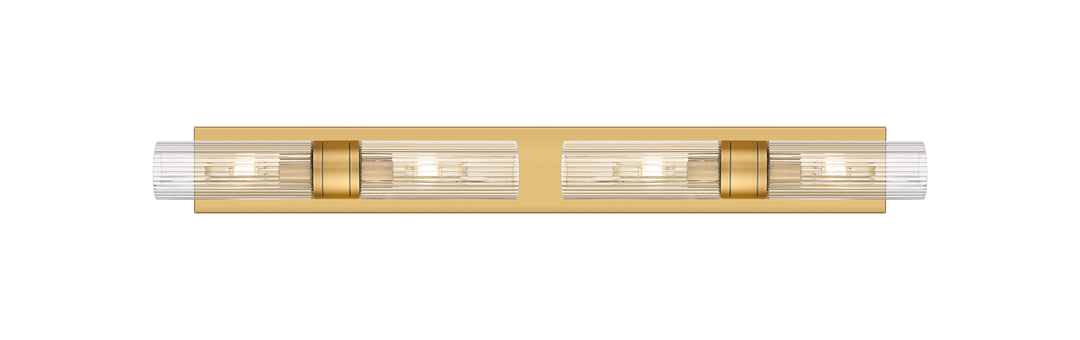 Innovations Lighting Boreas 8" Bath Vanity Light - Brushed Brass Vanity Lights Innovations Lighting Striped Clear ; Glass Type: Clear  