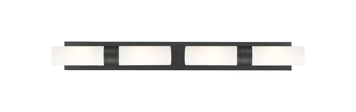 Innovations Lighting Boreas 8" Bath Vanity Light - Matte Black Vanity Lights Innovations Lighting Striped White ; Glass Type: Frosted  