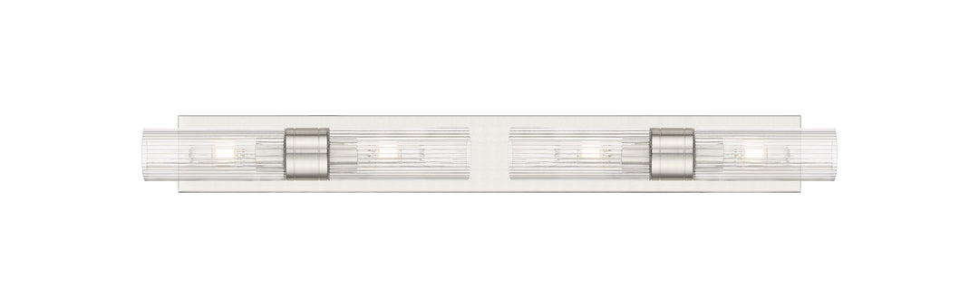 Innovations Lighting Boreas 8" Bath Vanity Light - Satin Nickel Vanity Lights Innovations Lighting Striped Clear ; Glass Type: Clear  